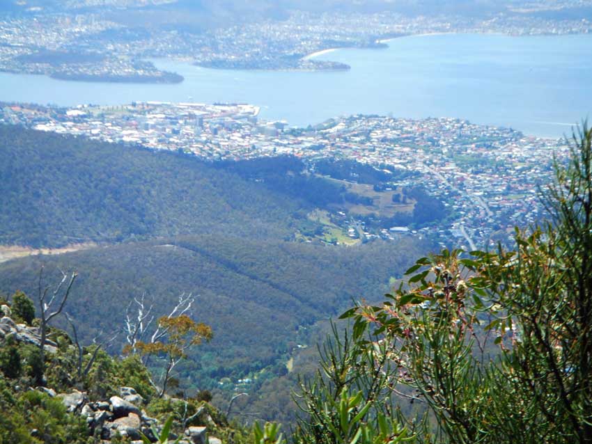  The view of Hobart from Mt. Wellington in Hobart, Tasmania. Flickr/Francois Marier