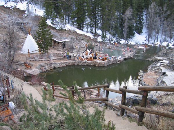 Relax after a long day of adventuring in the Strawberry Hot Springs just outside of Steamboat Sprins