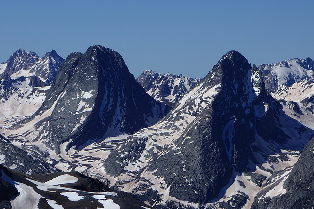 Arrow Peak (right) and Vestal Peak (left)