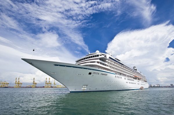 The Crystal Symphony floating in the water