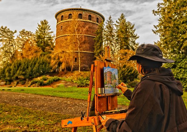 Painting outside on the country side