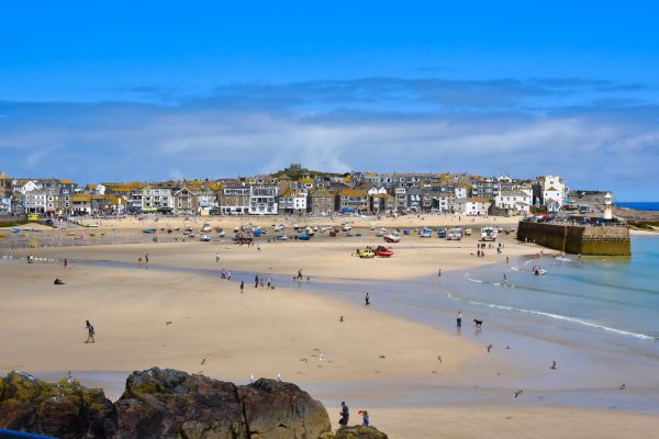 The main harbor at low tide in St. Ives, Cornwall. Photo by Noelle Salmi