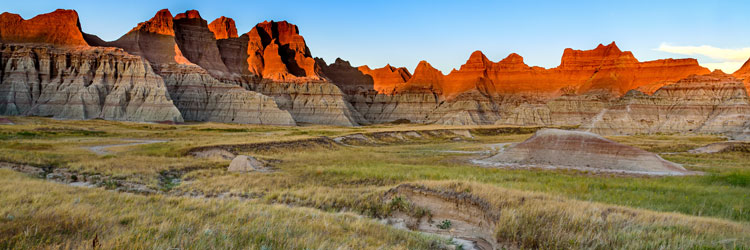 Red rock formations of the Badlands.