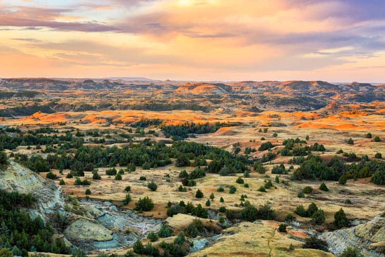 The colorful Theodore Roosevelt National Park.