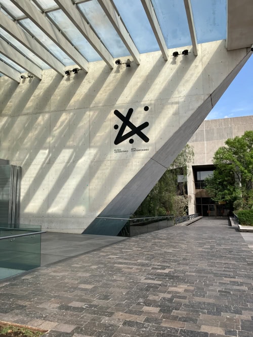 Side of MUAC building with logo